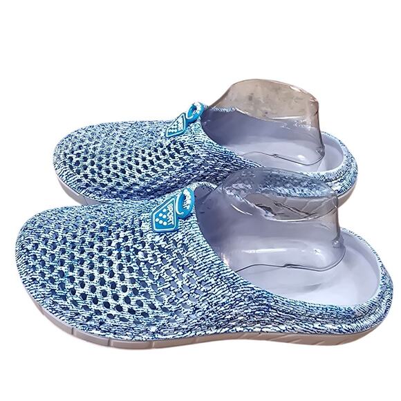 Sport Blue White Slip On Garden Casual Beach Poolside Summer Footwear 41/9.5 - Picture 2 of 6